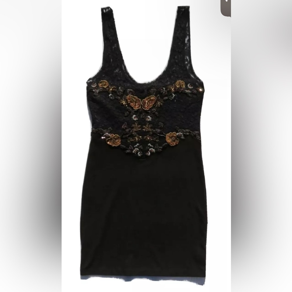 NWT Medium Free People Secrets of Eden Floral Embroidered Mini Dress - Picture 2 of 10